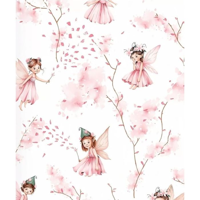 Kokvilnas palags ar gumiju šūpulītim 50x83 "Pink fairies"