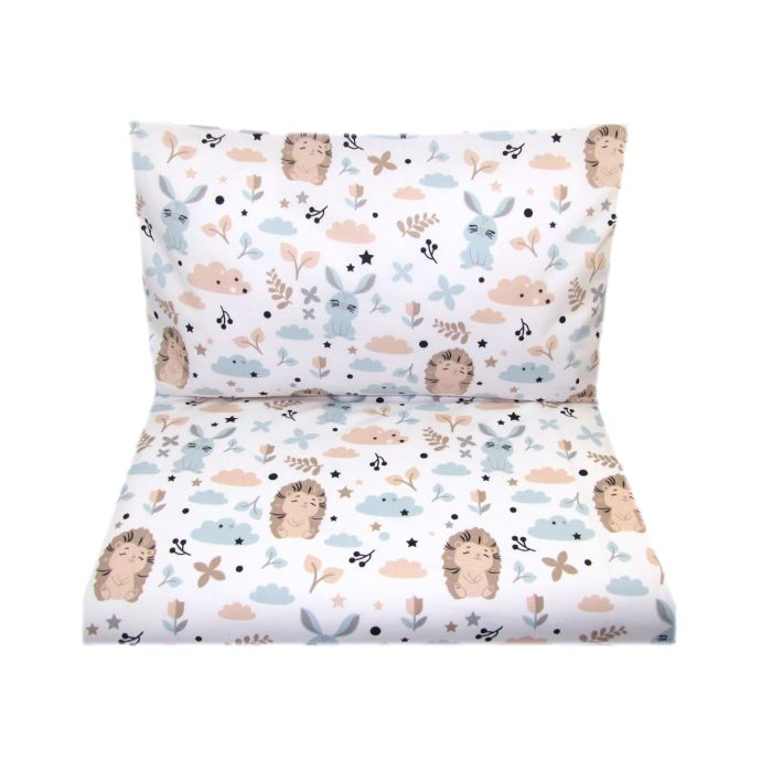 Bērnu gultas veļa šūpulim 80x70cm "Bunny & Hedgehog" 