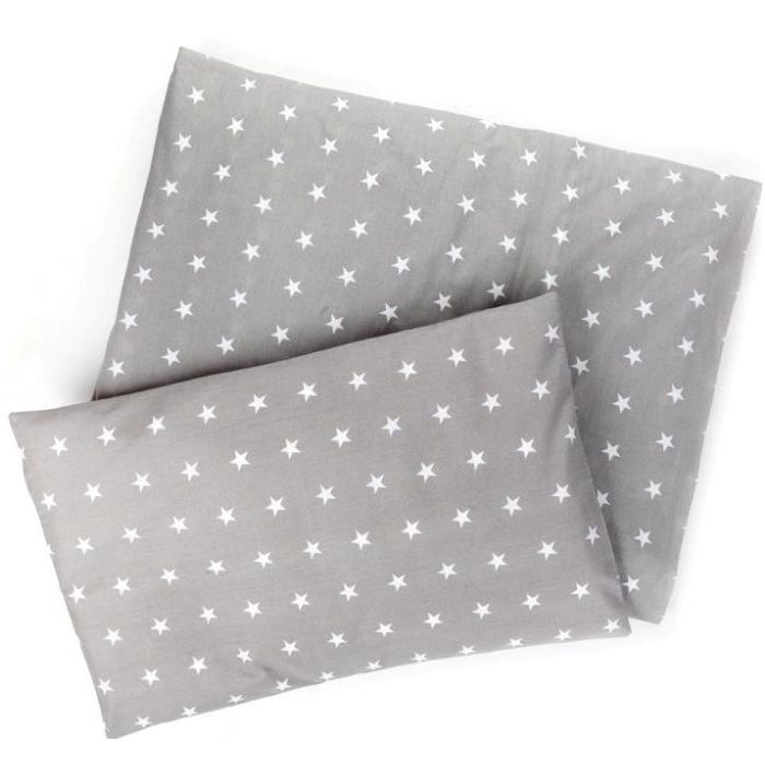 Bērnu gultas veļa šūpulim 80x70cm "Stars" pelēks