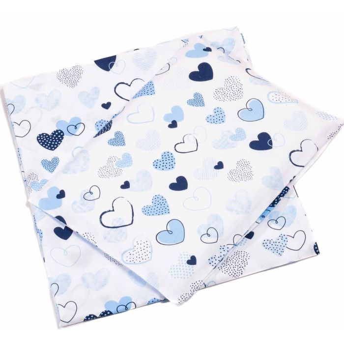 Bērnu gultas veļa šūpulim 80x70cm "My love" zils