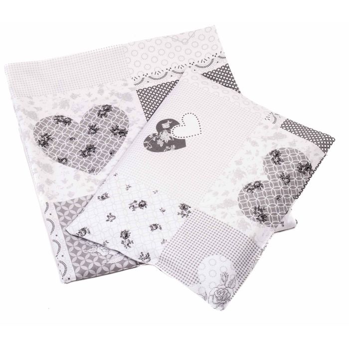 Bērnu gultas veļa šūpulim 80x70cm "White heart"