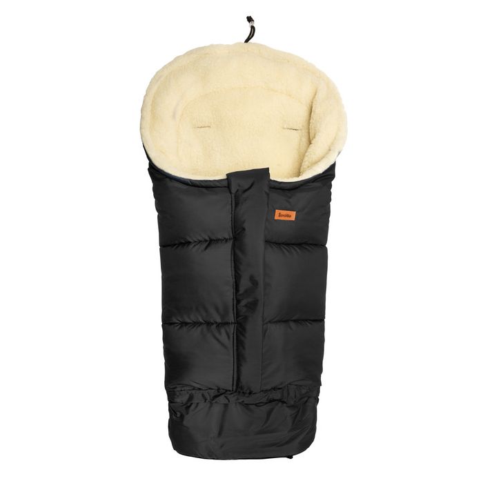 Šiltas vilnonis miegmaišis - vokelis vežimėliui  "Combi wool" Black 