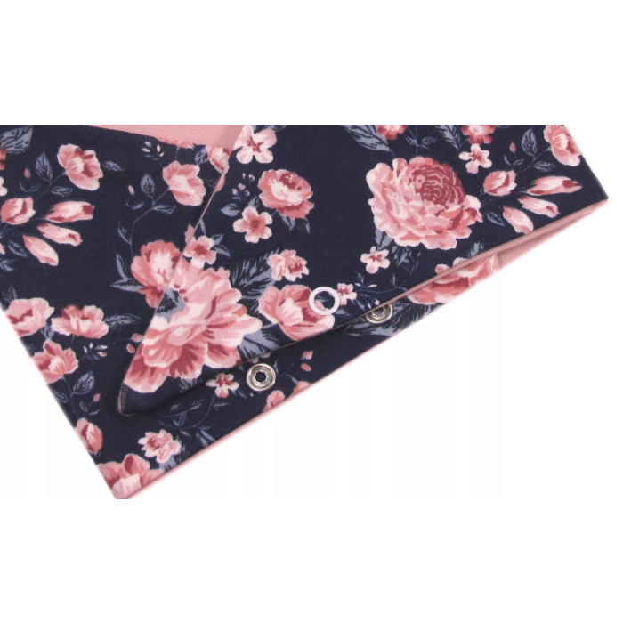 Zīdaiņu cepurīte ar šalli  "Love"  - Navy flora 