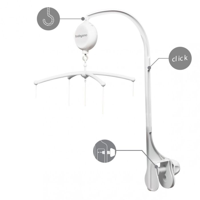 Muzikālais karuselis mazuļa gultiņai "Balloons" ar mīkstām mantiņām