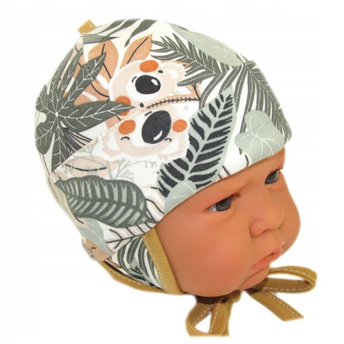 Zīdaiņu cepurīte ar šalli  "Cosy" - tropics brown