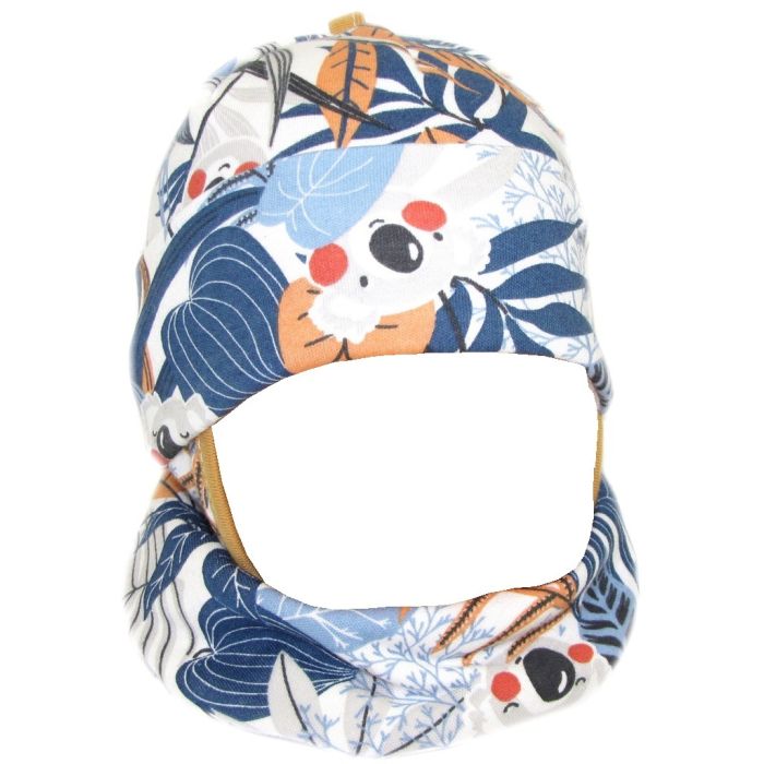 Kepurytė ir kaklaskarė kūdikiui "Cosy" - tropics navy