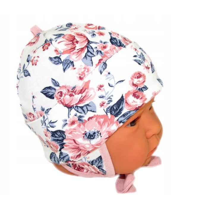 Zīdaiņu cepurīte ar šalli   "Cosy" - English rose