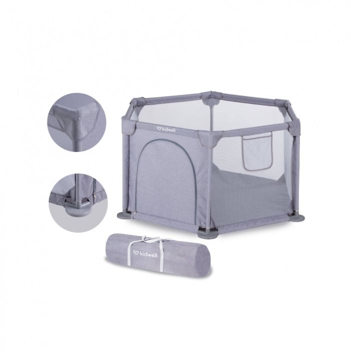 Kidwell bērnu manēža "Fanko" 120x120 cm  pelēka krāsa