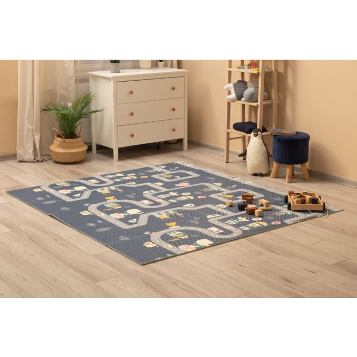 Attīstošs divpusējs rotaļu spēļupaklājs bērniem "CIRCUS" 200 x 180 cm 