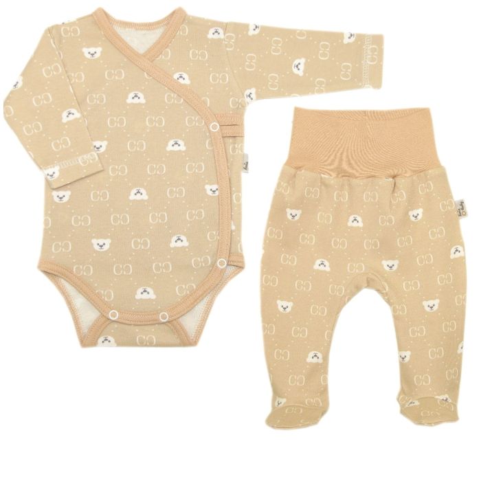 Bērnu komplektiņš no 2 daļam "Bear glamour beige"  I Zīdaiņu apģērbu komplekts tiešsaistē par labāku cenu / interneta veikals