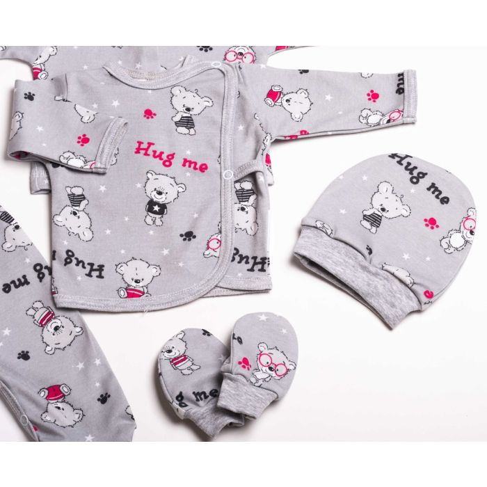 Bērnu komplektiņš no 5 daļam "Hug me" pelēks
