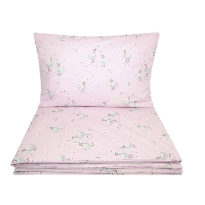 Gultas veļa bērniem 135x100 cm "Golden goose" rozā