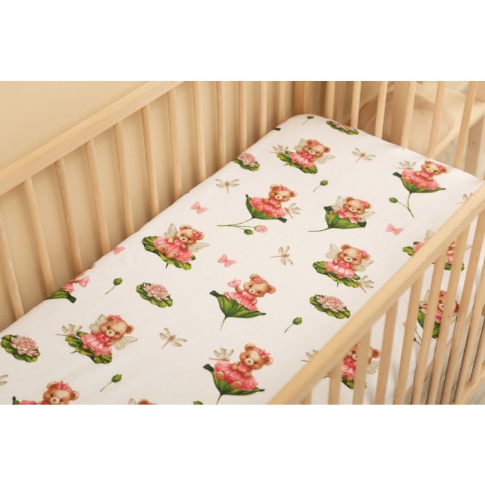 Bērnu palags ar gumiju  60x120 cm "Blossoms" 