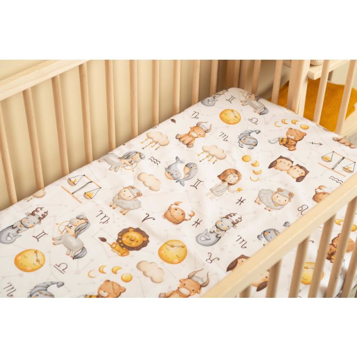 Bērnu palags ar gumiju  60x120 cm "Zodiac" 