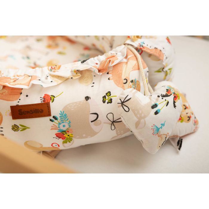  Ligzdiņa - kokons jaundzimušajiem "Best friends" 80x45 cm