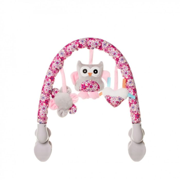 Rotaļlietu loks ratiņiem/krēsiņam "Owl pink"