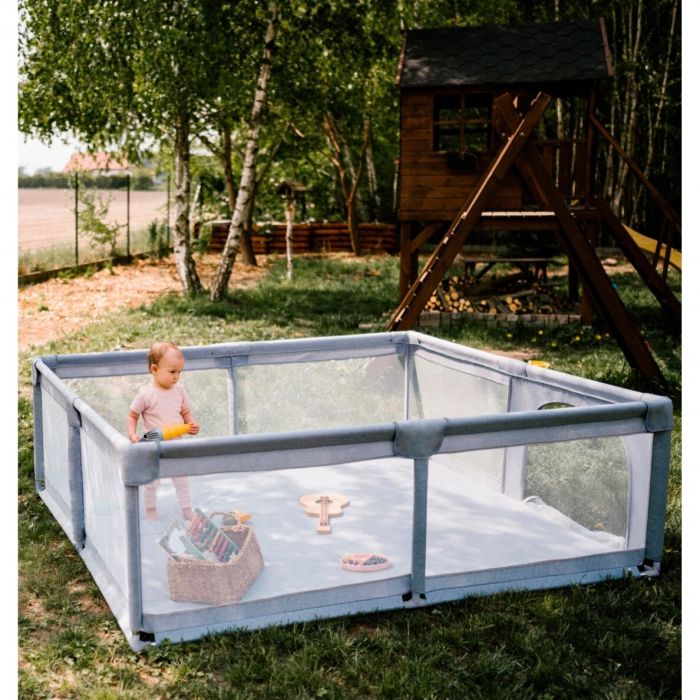 Kidwell bērnu manēža "Fanko" 200x180 cm  pelēka krāsa