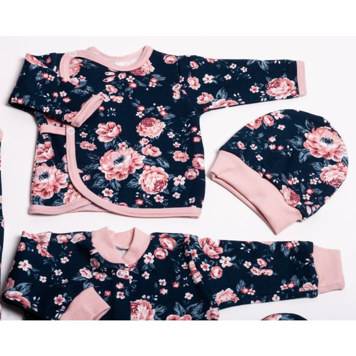 Bērnu komplektiņš no 5 daļam "Flora navy"