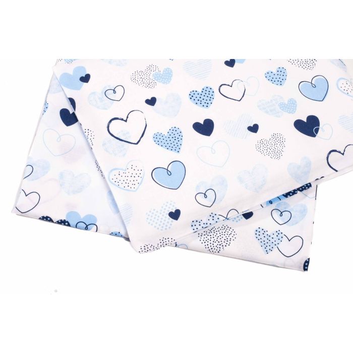 Bērnu gultas veļa šūpulim 80x70cm "My love" zils