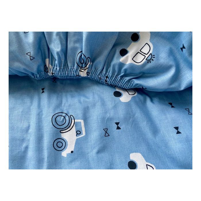 Bērnu palags ar gumiju  60x120 cm "Traffic" 