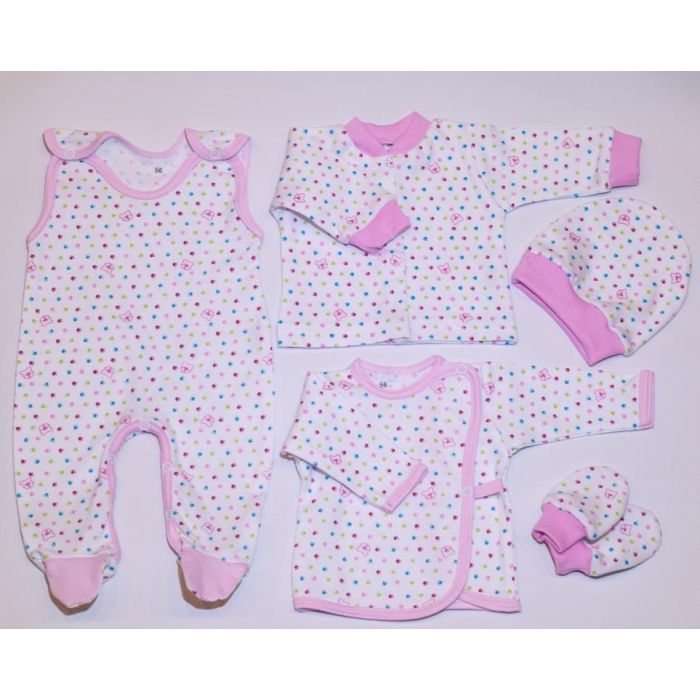 Bērnu komplektiņš no 5 daļam "Small bears" rozā