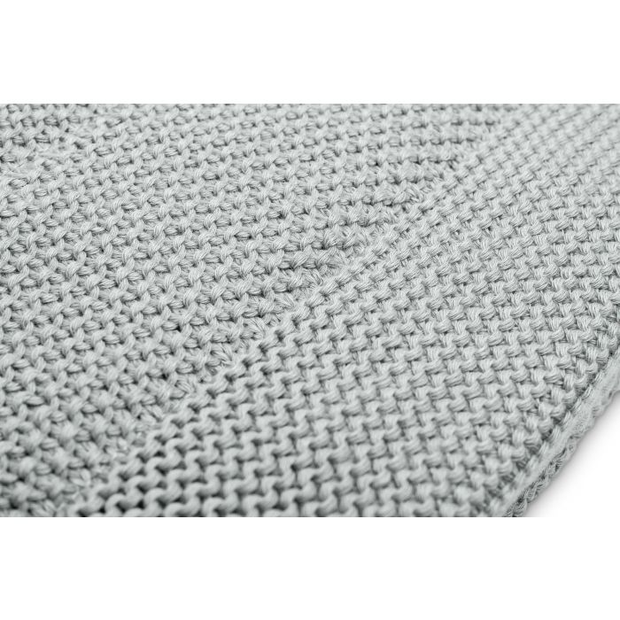 Muslino ir megztos medvilnės pledukas ir pagalvė kūdikiui "Luxury" pilkas