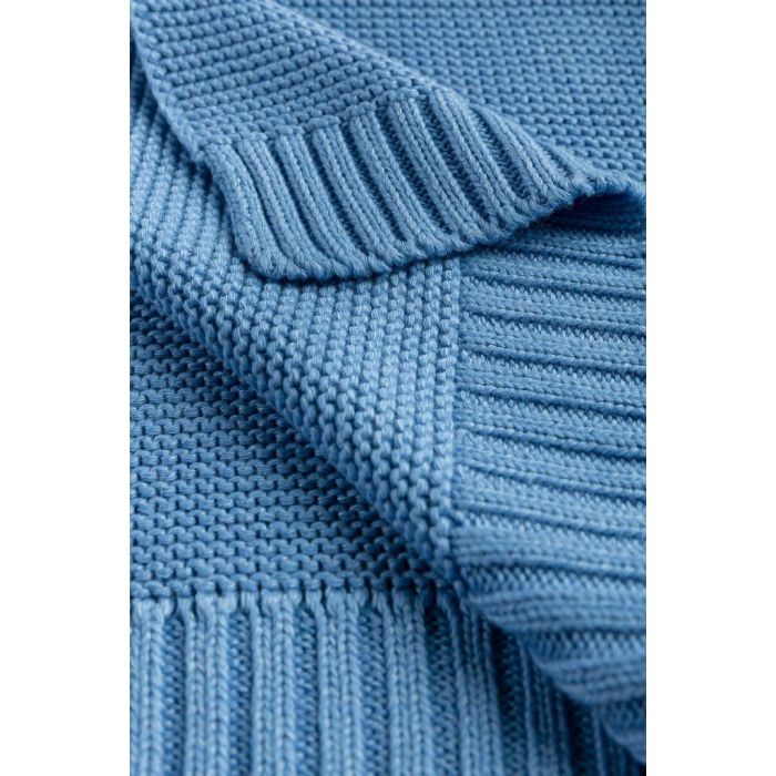 Adīts bambusa viskoze - kokvilnas pleds "Bamboo" 100x80 cm zils