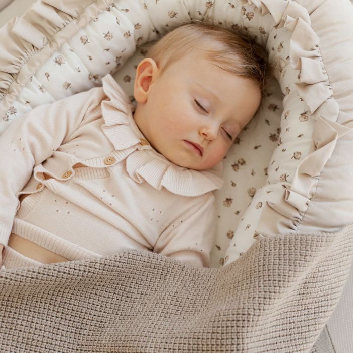 Adīts pleds "Merino" 90x75 cm light beige