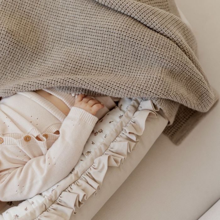 Adīts pleds "Merino" 90x75 cm light beige