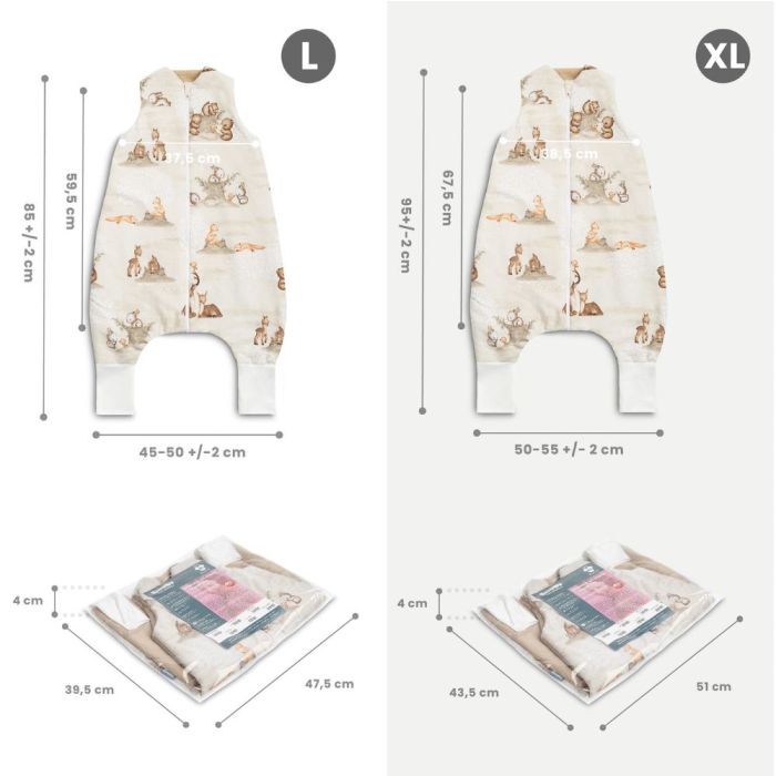 Guļammaiss zīdainim ar kājām "Lissie" 1 TOG / 2.5 TOG, L, XL izmēri