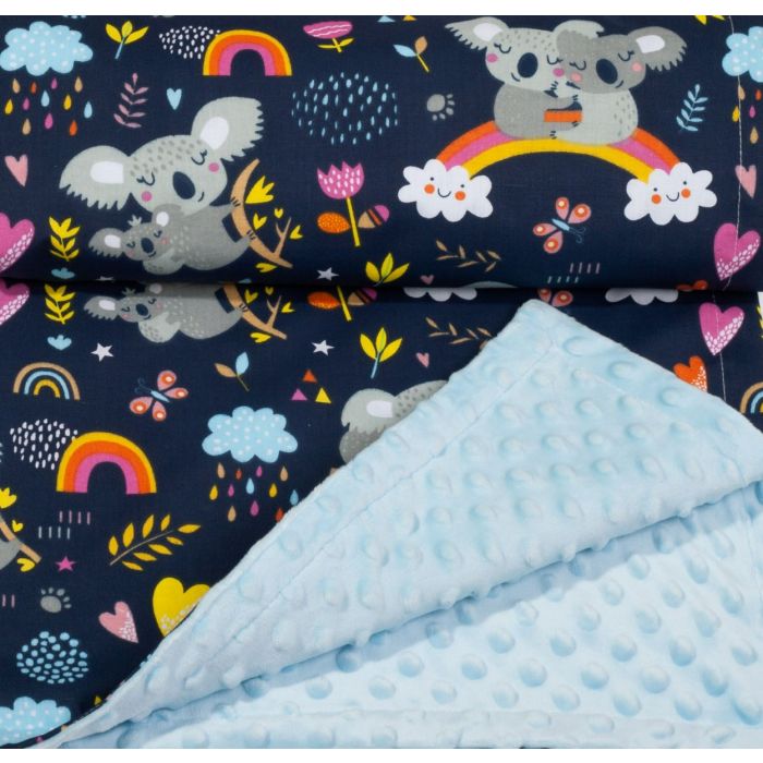 Bērnu pleds 100x75cm "Koala in Love" zils 