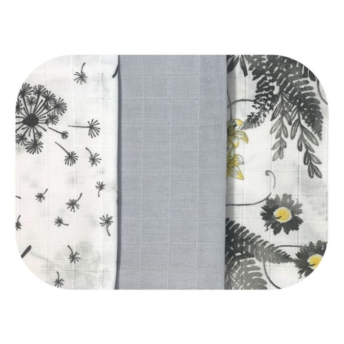 Muslīna autiņi komplekts "Grey" 3 gab.