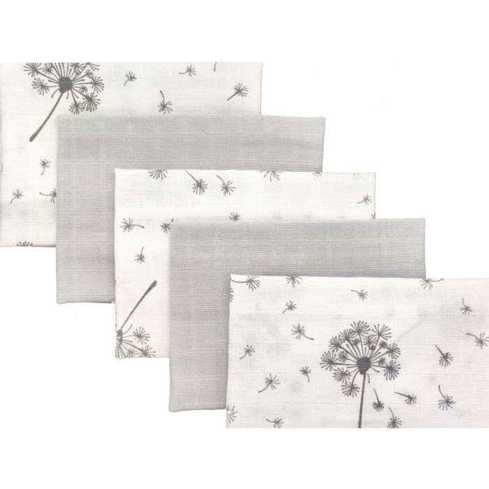 Muslīna mini autiņi komplekts "Mini" 5 gab.  38x38 cm Fly