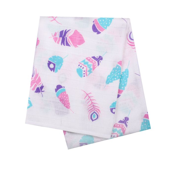 Muslīna autiņš "Feathers" 80x70 cm