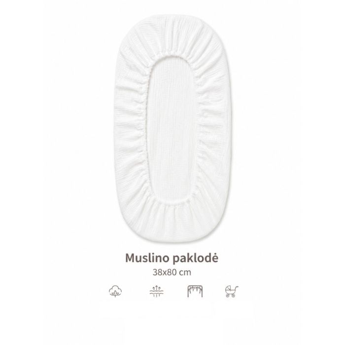 Muslīna palags berniem "Soft" - balts 38x80