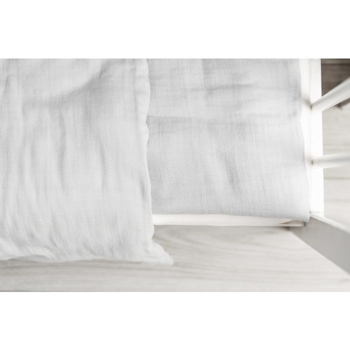 Muslīna gultas veļa bērniem 135x100 "Soft grey" 