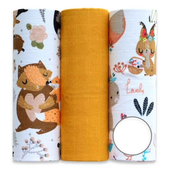 Muslīna autiņi komplekts "The one" 3 gab.