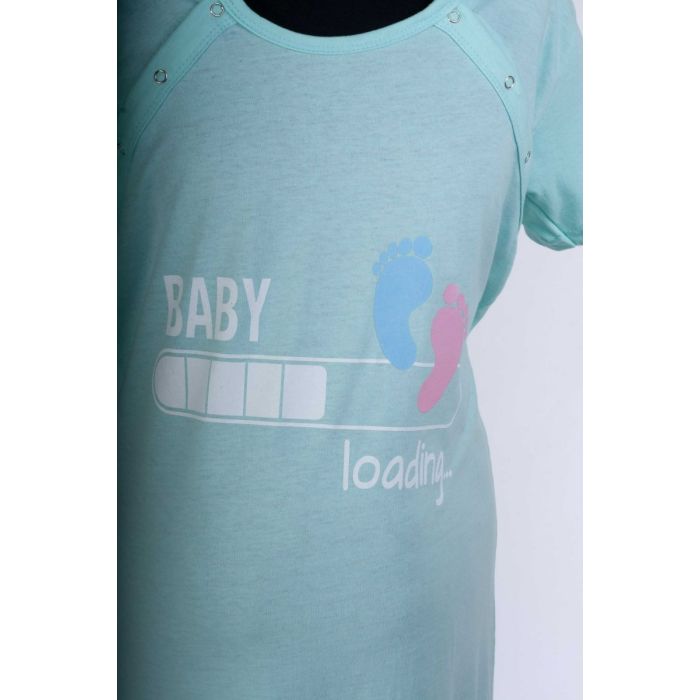 Kokvilnas naktskrekls grūtniecēm un barojošām "Baby loading.."