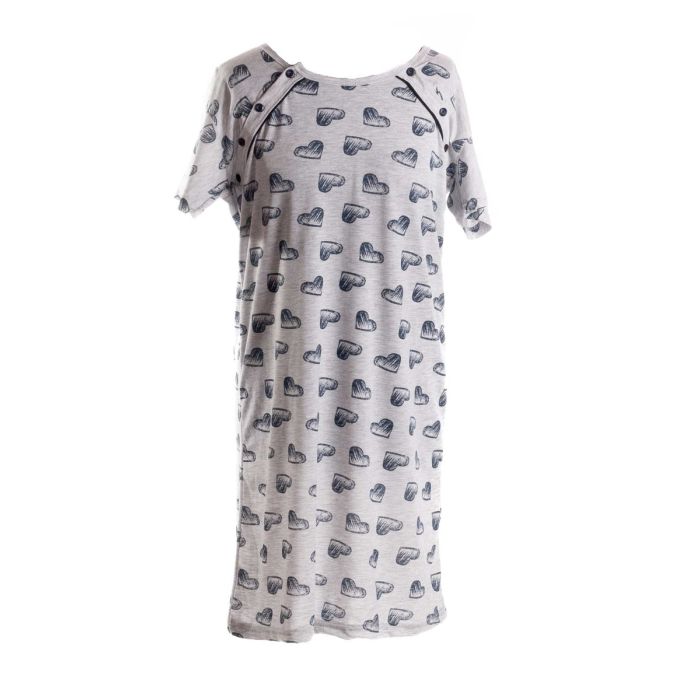 Naktiniai maitinančioms ir nėščiosioms "Grey Hearts"