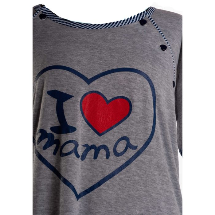 Kokvilnas naktskrekls grūtniecēm un barojošām  "I love mama"