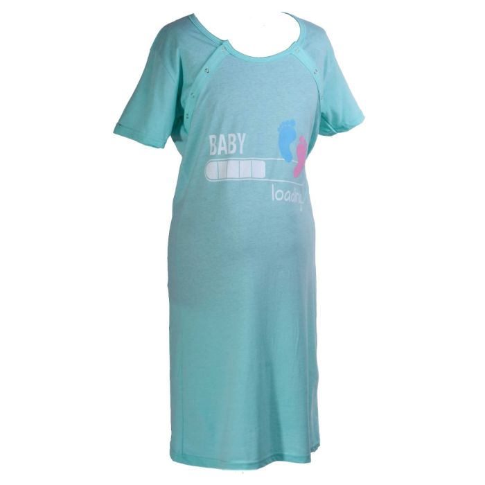 Kokvilnas naktskrekls grūtniecēm un barojošām "Baby loading.."