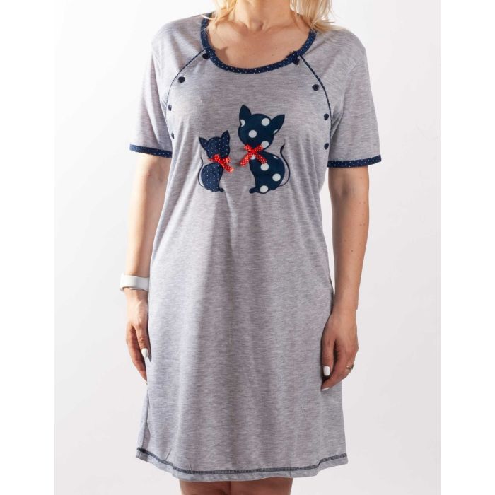 Kokvilnas naktskrekls grūtniecēm un barojošām  "Cats"