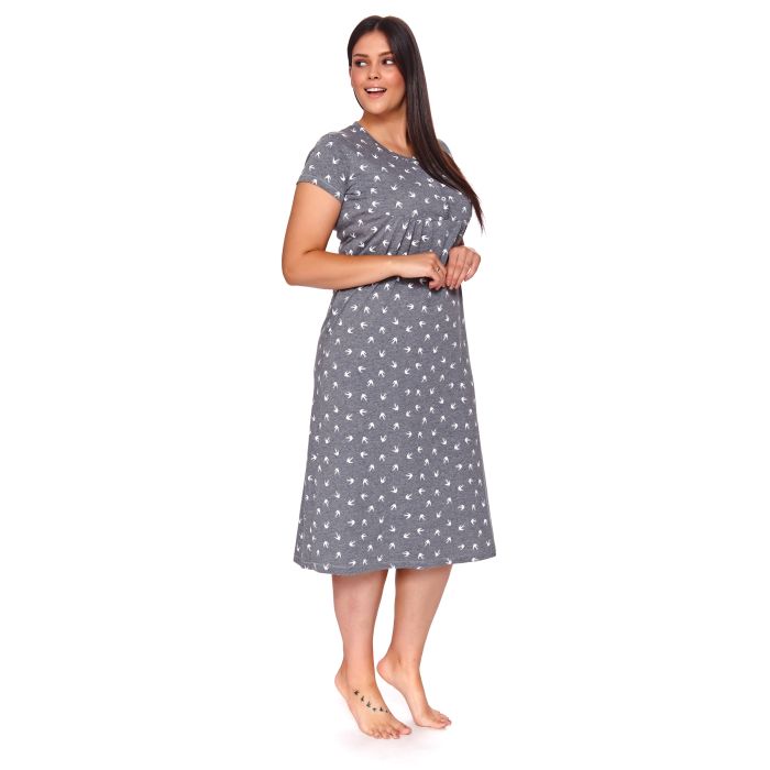 Kokvilnas naktskrekls grūtniecēm un barojošām "Miss" dark grey