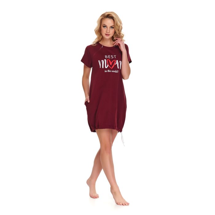 Kokvilnas naktskrekls grūtniecēm un barojošām "Happy mom" sangria