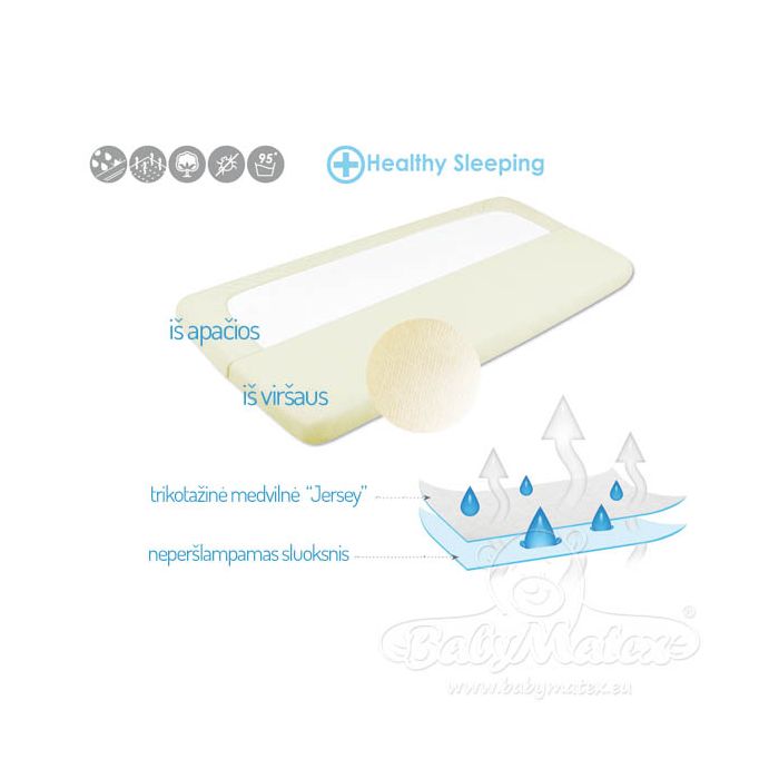 Paklodė su guma atspari drėgmei 140x70