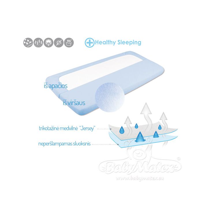 Neperšlampamos paklodės kūdikiams 140x70
