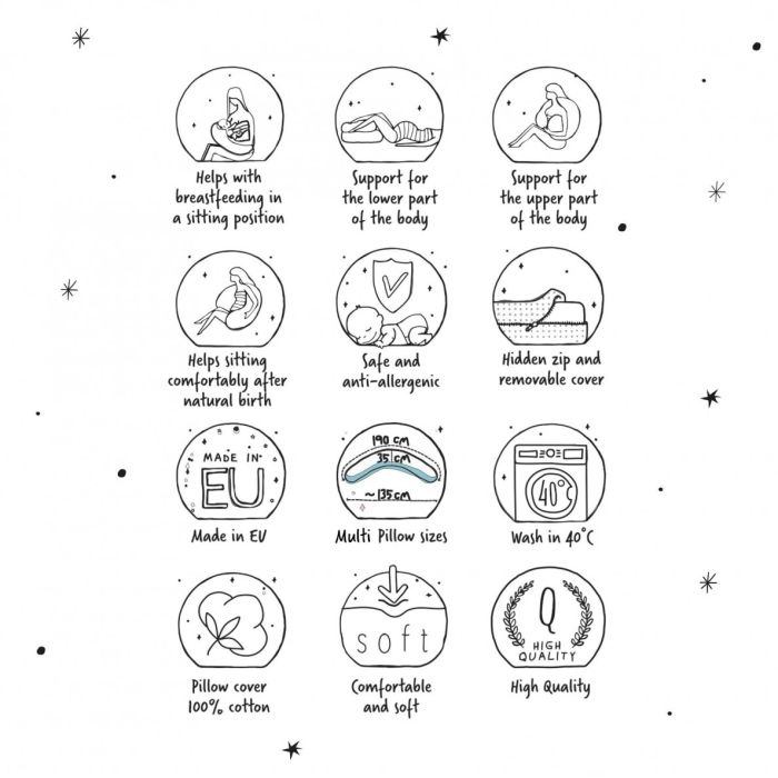 Barošanas spilvens, pakavs 190 cm "Floral essence" 