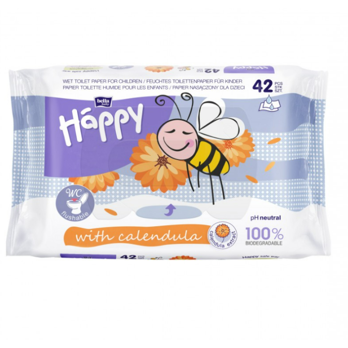 Mitrās tualetes papīrs Bella Kids calendula 42 gab.