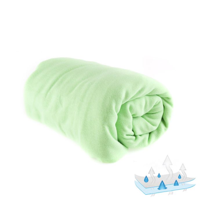 Ūdensnecaurlaidīgs palags ar gumiju, zaļš "Jersey" 