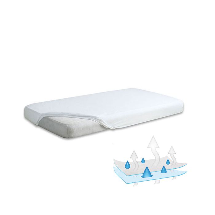 Ūdensnecaurlaidīgs palags ar gumiju, balts "Frotte"